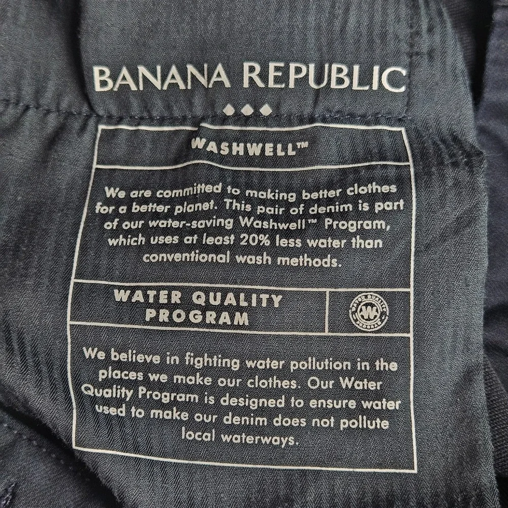 Banana Republic Travel Jean Mens 33x32 Slim Fit Navy Blue Cotton Stretch Pants